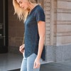 Amaryllis Women's Short-Sleeve Casual V-Neck Shimmer High Low Lightweight Tee Soft - 4 of 4