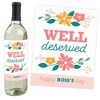 Big Dot of Happiness Female Best Boss Ever - Women Boss's Day Decorations for Women - Wine Bottle Label Stickers - Set of 4 - 2 of 4