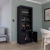 FURNIinspire Utility Storage Cabinets 74 Inch Tall Bar Cabinet, Modern Cabinet Cupboard With Glass Holder Stemware Rack, Black, 14.3"*29.5"*74.8" - 4 of 4
