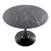 Sapphtopaz Round Dining Table Kitchen Table Industrial Dining Table in Antique Metal and Wood for Dining Room, Small Spaces - 4 of 4