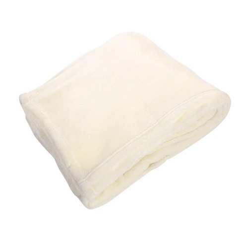 Hudson Home Collection Home Silky Plush Blanket, Cream Fleece, 90x90 In ...