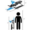 Costway Metal Snow Racer Sled w/ Steering Wheel and Brakes Kids Snow Sand Grass Sliding - 4 of 4