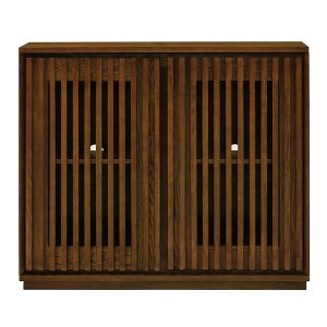 Lirago Vintage Brown Fluted Sideboard Cabinet with Storage Outlet Holes 32.63"H x 9.25"D x 39"W - 1 of 4