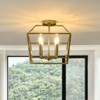 PAKOKULA Modern 4-Light Gold Geometric Metal Semi-Flush Mount Ceiling Light - 3 of 4