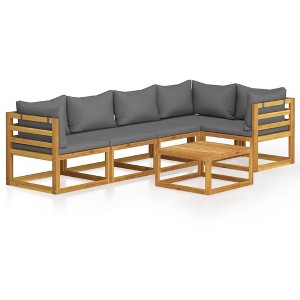 vidaXL Garden Lounge Set Dark Grey Solid Acacia wood Large Modular - 1 of 4