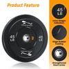 Garvee Weight Plates Set, 2-Inch Universal Fit, Olympic Bumper Plates for Strength Training, Rubber Weight Plates for Barbell Home Gym - 3 of 4