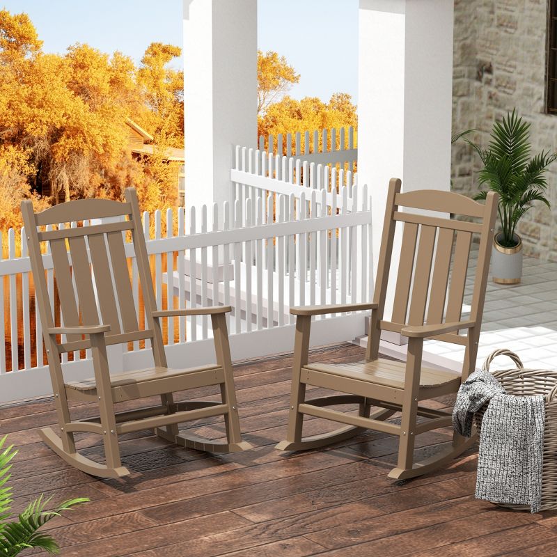 WestinTrends All-Weather Outdoor Patio Poly Classic Porch Rocking Chair (Set of 2), 2 of 3