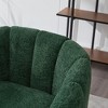 Gulches Green Chenille Channel Tufted Wraparound Back Metal Leg Removable Cushion Modern Accent Barrel Chair Set of 1 - 3 of 4