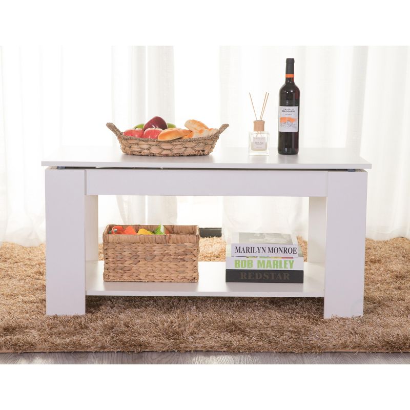 Basicwise Modern Wood Coffee Table with Lift Tabletop, 5 of 7