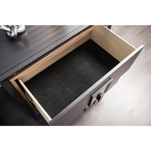 Vynxaria Modern Espresso Nightstand with Gold Accent Trim ¨C Stylish Bedroom Furniture with Felt-lined Drawer and Contemporary Design - 1 of 4