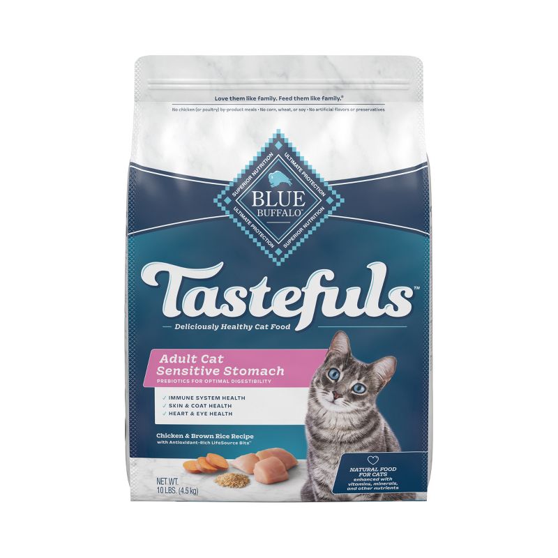 Blue Buffalo Tastefuls Sensitive Stomach Natural Adult Dry Cat Food with Chicken, 1 of 7
