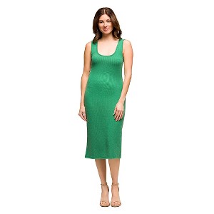 Maternity Fitted Sleeveless Side Slit Midi Dress - 24seven Comfort Apparel™ - 1 of 4