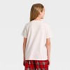 Kids' "Tis the Season" Short Sleeve Holiday Matching Family Pajama Shirt - Wondershop™ Cream - 3 of 4