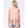 INSPIRE CHIC Women's 70s Western Open Front Faux Suede Fringe Vest - 4 of 4