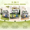 3-in-1 HDPE Potting Bench with Shelves and Hooks – Durable Outdoor & Indoor Planting Table - 3 of 4