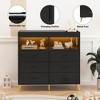 Baby Changing Table Dresser with Drawers, Power Outlet & LED Light - Nursery Organizer with Metal Feet for Newborns - 3 of 4