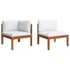 vidaXL 2 Piece Patio Lounge Set with Cushions Solid Acacia Wood - 2 of 4