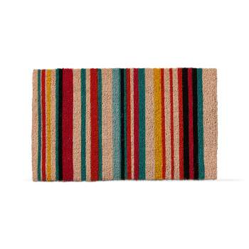 tagltd 1'6"x2'6" Makena Stripe Coir Mat Rectangle Indoor and Outdoor Coir Door Welcome Mat Multicolored