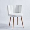 Set of 2 Modern Dining Chair with Iron Tube Wood Color Legs for Dining Room, Living Room - 3 of 4