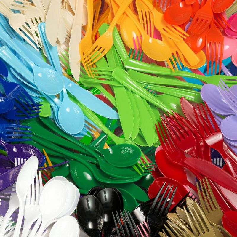 Exquisite Heavy Duty Disposable Solid color Plastic Spoons - 50 Count, 4 of 7