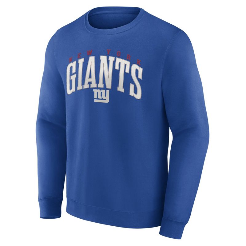 NFL New York Giants Men&#39;s Varsity Letter Long Sleeve Crew Fleece Sweatshirt, 2 of 4