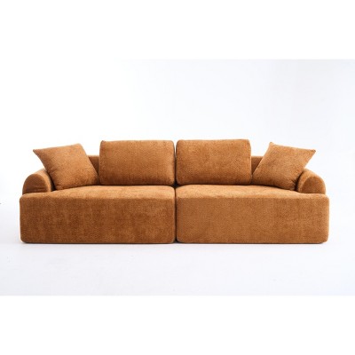 TiramisuBest LY-003 Beige White Deep Seat Compression Sofa 3 Seater with Beige for sofa