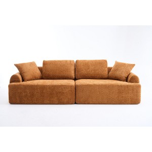 TiramisuBest LY-003 Beige White Deep Seat Compression Sofa 3 Seater with Beige for sofa - 1 of 4