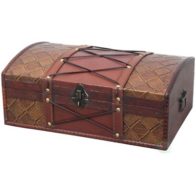 Quickway Imports Pirate Treasure Chest with Leather X