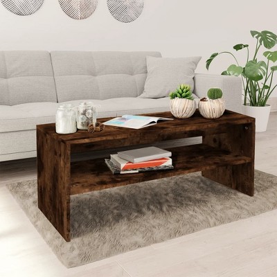 vidaXL Coffee Table Smoked oak Engineered wood Medium Coffee Table