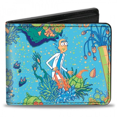 Adult Rick and Morty Botanical Garden Collage Bi-Fold Wallet