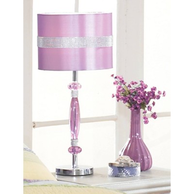 Nyssa 24" Purple and Silver Table Lamp with Rhinestone Accents
