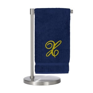 BC BARE COTTON Monogrammed Bath Towel, Personalized Gift, 27 x 54 inches - Set of 1 - Navy - Gold Script - 1 of 4