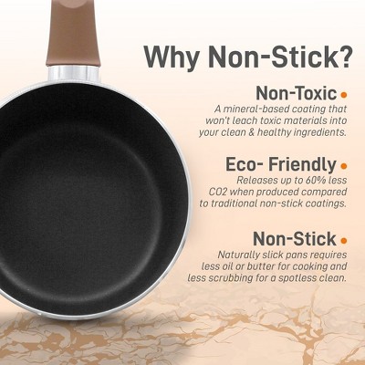 Copper Non-stick Aluminum Saucepan with Lid, 2 QT