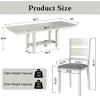 VECELO Rustic 7-Piece Extendable Dining Table Set for 6, Rubber Wood Table and 6 Armless Upholstered Dining Chairs, Gray - 3 of 4