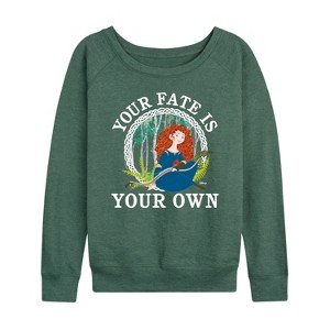 Women's - Disney - Merida Your Fate Is Your Own Lightweight French Terry Wide Neck Long Sleeve Shirt - 1 of 4