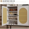 Shoe Cabinet with 3 Rattan Doors & 6 Adjustable Shelves - Freestanding Shoe Storage Organizer for Entryway, Hallway, Living Room, and Closet,white - 2 of 4