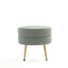Sapphtopaz 18.11" Modern Round Ottoman Small Upholstered Accent Stool with Metal Legs Versatile Footstool for Living Room, Entryway - 2 of 4