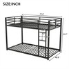COWLOWN Twin over Twin Metal Bunk Bed with Ladder, Low Profile Sturdy Bunk Bed Frame for Kids and Teens - 2 of 4