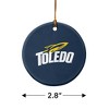 University of Toledo Rockets Logo Porcelain Holiday Christmas Tree Ornament - 3 of 4