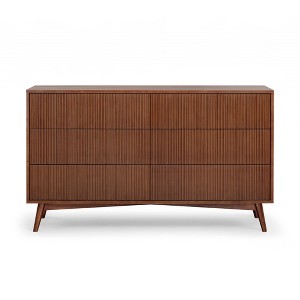 Tremolo Modern Boho 6-Drawer Dresser with Solid Wood & Contemporary Fluted Fronts - Teamson Home - 1 of 4