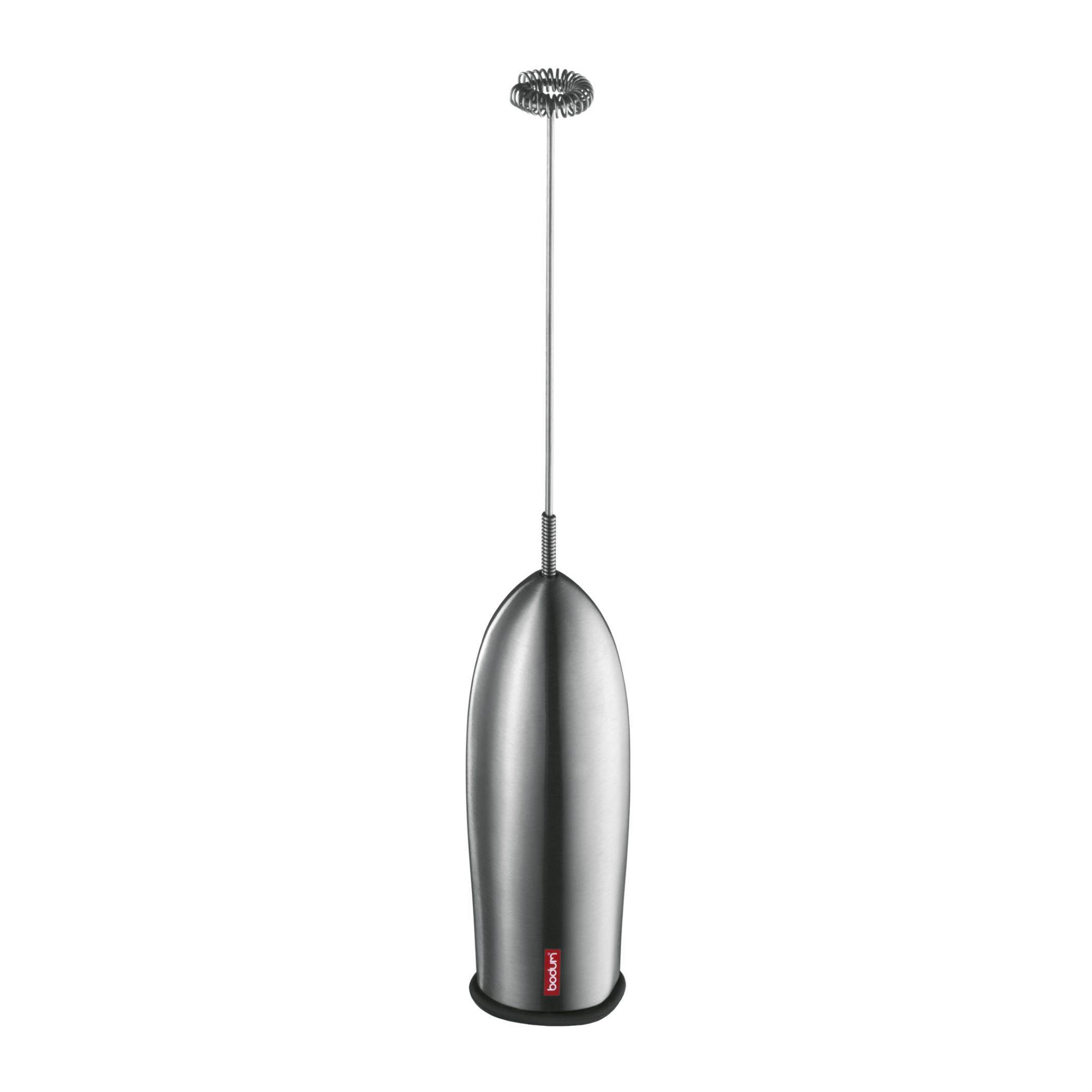 Bodum Schiuma Milk Frother - Stainless Steel: Handheld Frother Wand for Coffee, Battery-Powered, Silver
