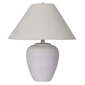 SAGEBROOK HOME 21" Textured Table Lamp Tapered Shade White