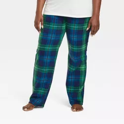 Women's Holiday Tartan Plaid Fleece Matching Family Pajama Pants - Wondershop™ Blue S
