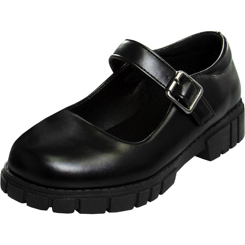 French Toast Girls Round Toe Ankle Strap Maryjane School Shoes - Mary Jane Platform Oxford Dress Shoe Pumps - Black/Navy/Brown (Little Kid/Big Kid), 1 of 9