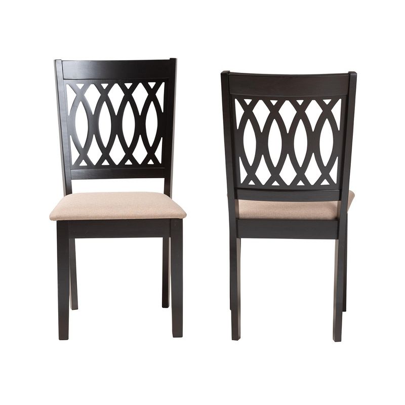 Baxton Studio Florencia Modern Fabric and Wood Dining Chair Set, 3 of 8