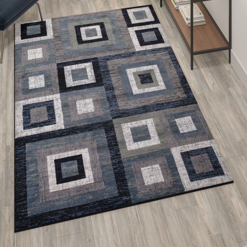 Flash Furniture Gideon Collection Geometric Olefin Area Rug with Cotton Backing, Living Room, Bedroom, 4 of 11