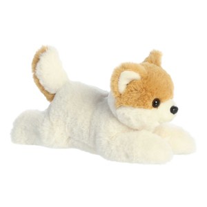Aurora Medium Peanut Pom Pup Flopsie Adorable Stuffed Animal White 12" - 1 of 4