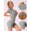 Allegra K Women's Backless Slim Fit Round Neck Short Sleeves Full Body Shapers - 3 of 4