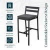 LeisureMod Chelsea Collection Modern Aluminum Outdoor Bar Chair Set of 4 - 3 of 4