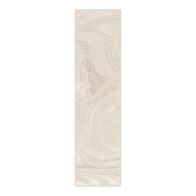 Ruggable Marble Washable Modern Abstract Runner Rug - Golden Ivory 2'6 ...